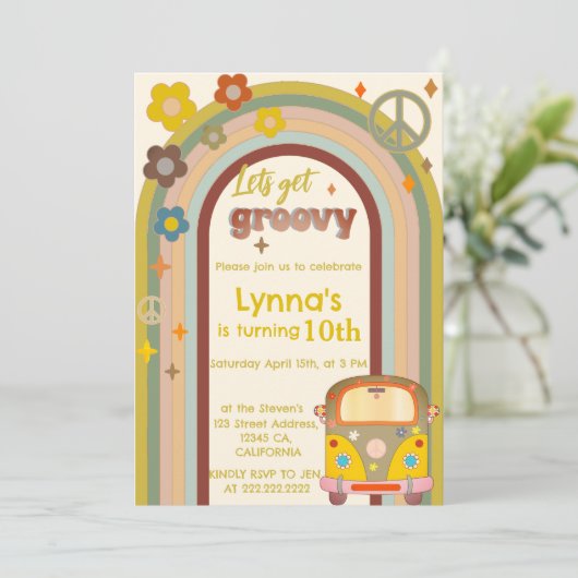 Let's get groovy バースデー 招待状 (スタンド正面)