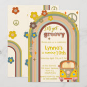 Let's get groovy バースデー 招待状 (正面/裏面)