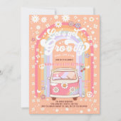 Let's Get Groovy ヴァン・デイジー ヒッピーの70年代の誕生日 招待状 (正面)