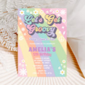 Let's Get Groovy 誕生日招待状 | レトロな女の子 招待状