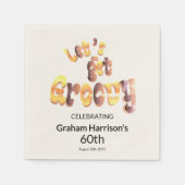 Let's Get Groovy 60th Birthday Party スタンダードカクテルナプキン (正面)