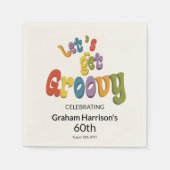 Let's Get Groovy 60th Birthday Party スタンダードカクテルナプキン (正面)