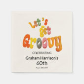 Let's Get Groovy 60th Birthday Party スタンダードカクテルナプキン (正面)