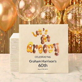 Let's Get Groovy 60th Birthday Party スタンダードカクテルナプキン