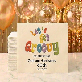 Let's Get Groovy 60th Birthday Party スタンダードカクテルナプキン