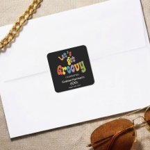 Let's Get Groovy 60th Birthday Party Envelope Seal