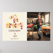 Let's Get Groovy Men's 60th Birthday Photo ポスター (正面)