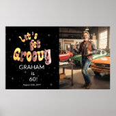 Let's Get Groovy Men's 60th Birthday Photo ポスター (正面)