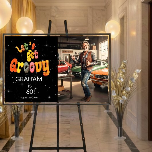 Let's Get Groovy Men's 60th Birthday Photo ポスター
