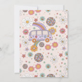 Let's Get Groovy Retro Boho デイジーレインボー誕生日 招待状 (裏面)