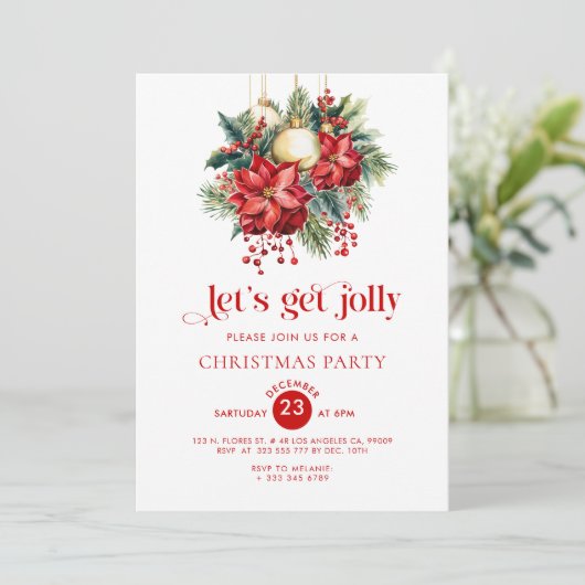 Let's Get Jolly Christmas Party Invitation 招待状 (スタンド正面)