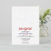 Let's Get Lit シルバー花火 250周年 7月4日 箔招待状 (立ち正面)