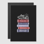 Let's Get Lit - ヴィンテージ・ホラー本の愛好家 本を読む虫 (正面/裏面)