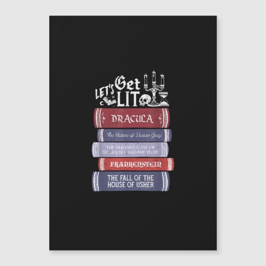 Let's Get Lit - ヴィンテージ・ホラー本の愛好家 本を読む虫 (正面)