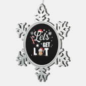 Let's Get Lit Adult Funny X-mas Christmas Essentia スノーフレークピューターオーナメント (右)
