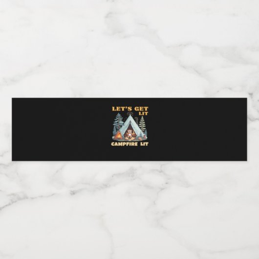 Let's Get Lit. Campfire Lit. Camping Quotes Classi ペットボトルラベル (シングルラベル)