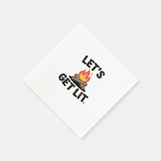 Let's Get Lit - Campfire Vibes - Camping Adventure スタンダードカクテルナプキン (角)