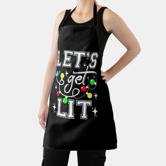 Let's Get Lit Christmasパーティー-おもしろいクリスマスライト エプロン (インサイチュ)