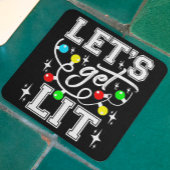 Let's Get Lit Christmasパーティー-おもしろいクリスマスライト スクエアペーパーコースター