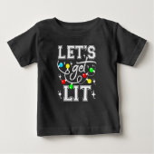 Let's Get Lit Christmasパーティー-おもしろいクリスマスライト ベビーTシャツ (正面)