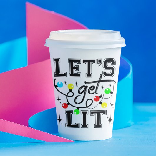 Let's Get Lit Christmasパーティー-おもしろいクリスマスライト 紙コップ