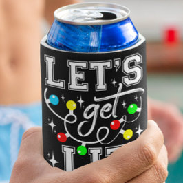 Let's Get Lit Christmasパーティー-おもしろいクリスマスライト 缶クーラー