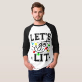 Let's Get Lit Christmasパーティー-おもしろいクリスマスライト Tシャツ (正面フル)