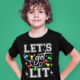 Let's Get Lit Christmasパーティー-おもしろいクリスマスライト Tシャツ