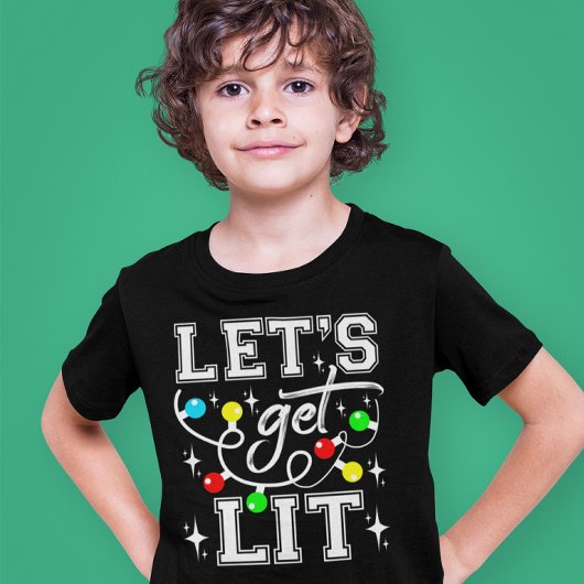 Let's Get Lit Christmasパーティー-おもしろいクリスマスライト Tシャツ