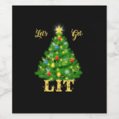 Let's Get Lit Christmas Christmas ワインラベル (シングルラベル)