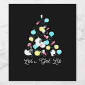 Let's Get Lit Christmas Holiday Lights Funny Pun S ワインラベル (シングルラベル)