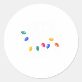 Let's Get Lit Christmas Lights  ラウンドシール (正面)