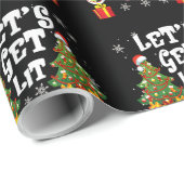 Let's Get Lit Christmas Lights Funny Family Ugly X ラッピングペーパー (ロールコーナー)