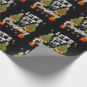 Let's Get Lit Christmas Lights Funny Family Ugly X ラッピングペーパー (角)