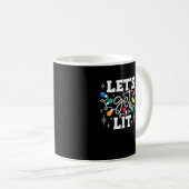 Let's Get Lit Christmas Lights Funny Retro コーヒーマグカップ (正面右)