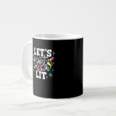 Let's Get Lit Christmas Lights Funny Retro コーヒーマグカップ (正面左)