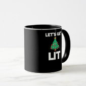 Let's Get Lit Christmas Tree Holiday Drinking マグカップ (正面右)