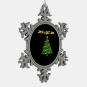 Let's Get Lit Classic Funny Style スノーフレークピューターオーナメント (左)