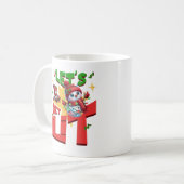 Let's Get Lit Cute Snowman Funny Christmas Vibes コーヒーマグカップ (正面左)