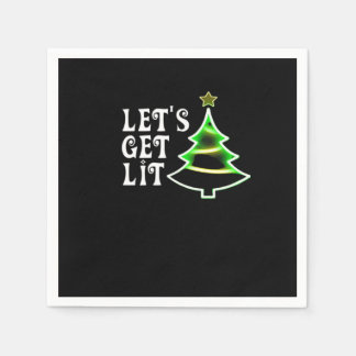 Let's Get Lit Design Adult Funny Christmas Essenti スタンダードカクテルナプキン