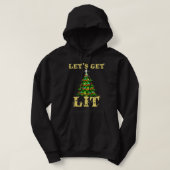 Let's Get Lit Drinking Funny Christmas  パーカ (デザイン正面)