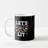 Let's Get Lit Drinking Santa Hat Christmas Lights  コーヒーマグカップ (左)