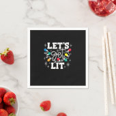 Let's Get Lit Drinking Santa Hat Christmas Lights  スタンダードカクテルナプキン (インサイチュ)