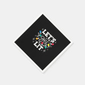 Let's Get Lit Drinking Santa Hat Christmas Lights  スタンダードカクテルナプキン (角)
