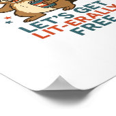 Let's Get Lit-erally Free デザイン - 楽しいパーティの引用 ポスター (角)
