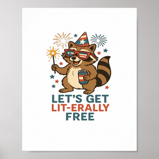 Let's Get Lit-erally Free デザイン - 楽しいパーティの引用 ポスター (正面)