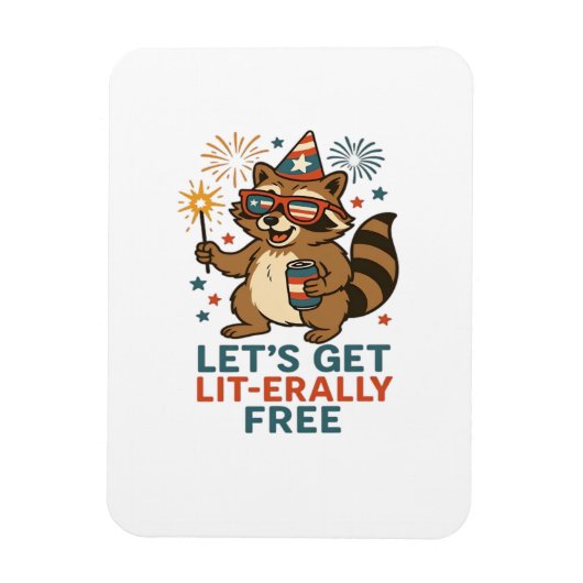Let's Get Lit-erally Free Design - Fun Party Quote マグネット (縦)