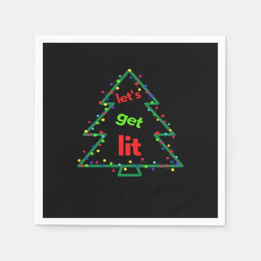 Let's Get Lit Essential Retro Style スタンダードカクテルナプキン (正面)