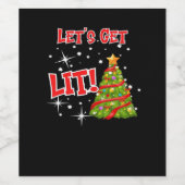 Let's Get Lit, Fun Idiom, Christmas Lights, Christ ワインラベル (シングルラベル)
