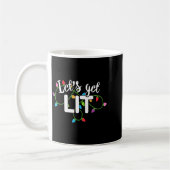 Lets Get Lit Funny Christmas Drinking Apparel Xma コーヒーマグカップ (左)